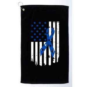 Colon Cancer Awareness Flag Platinum Collection Golf Towel