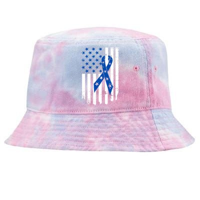 Colon Cancer Awareness Flag Tie-Dyed Bucket Hat