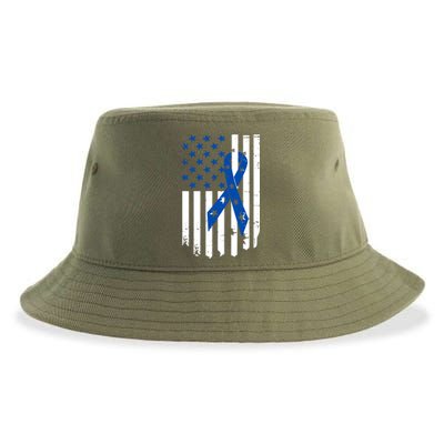 Colon Cancer Awareness Flag Sustainable Bucket Hat