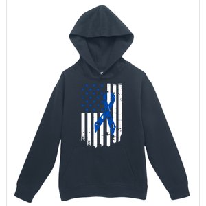 Colon Cancer Awareness Flag Urban Pullover Hoodie