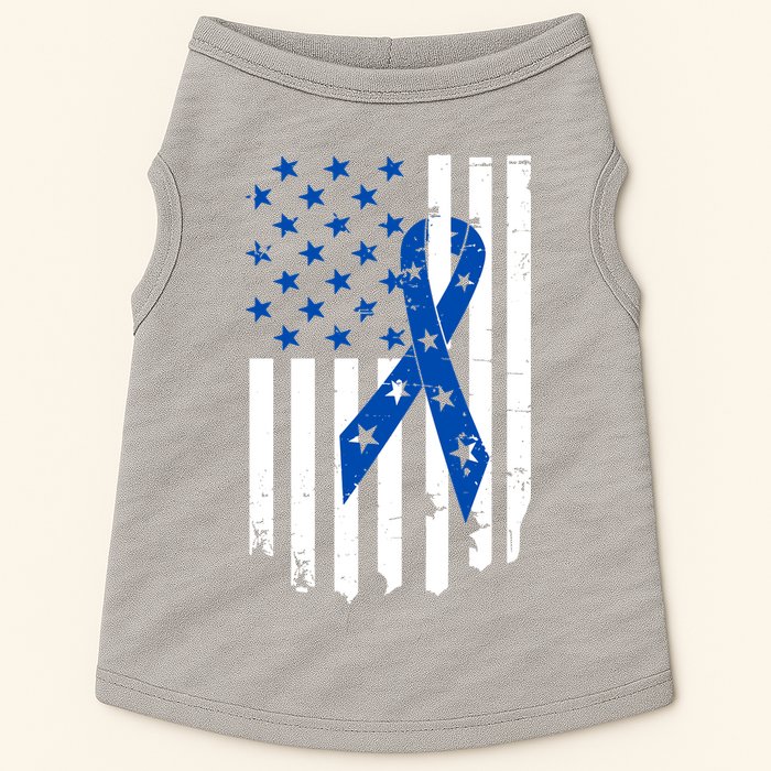 Colon Cancer Awareness Flag Doggie Tank