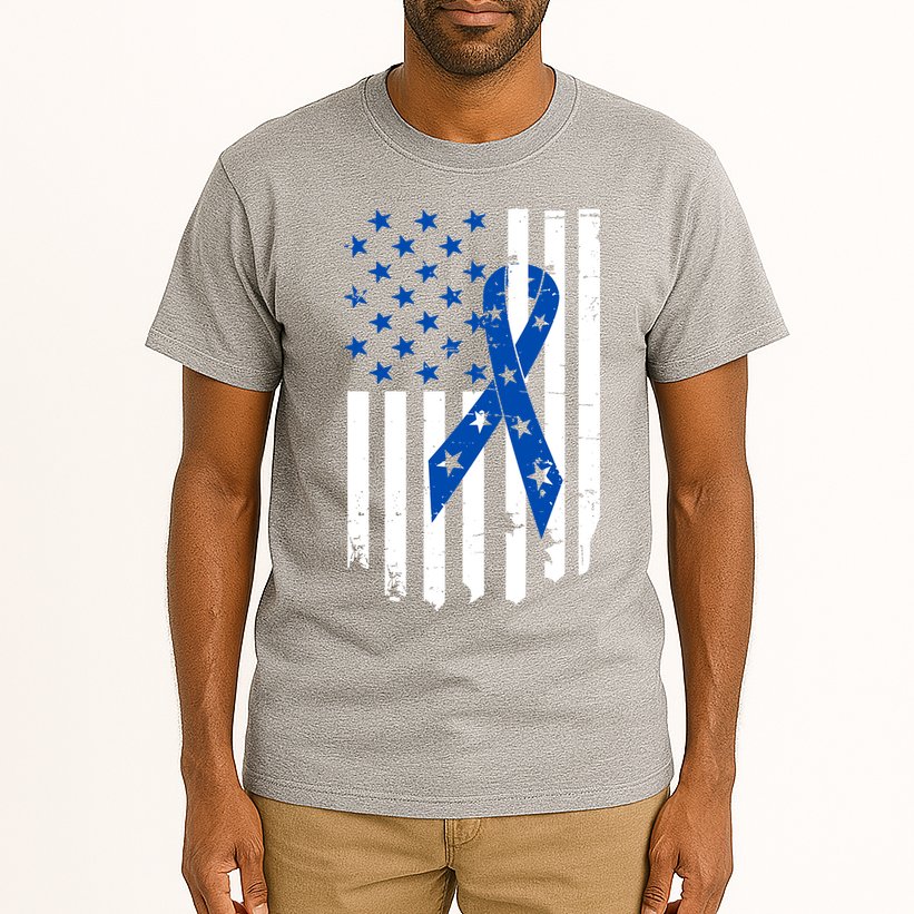 Colon Cancer Awareness Flag Tall T-Shirt