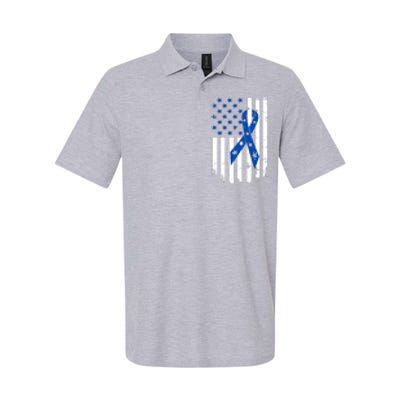 Colon Cancer Awareness Flag Softstyle Adult Sport Polo