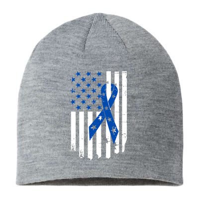Colon Cancer Awareness Flag Sustainable Beanie