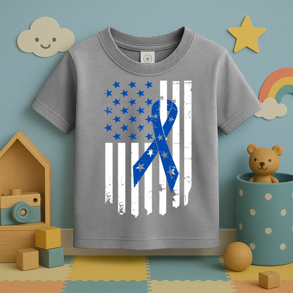 Colon Cancer Awareness Flag Toddler T-Shirt