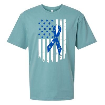 Colon Cancer Awareness Flag Sueded Cloud Jersey T-Shirt