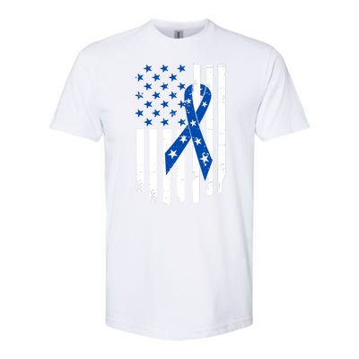 Colon Cancer Awareness Flag Softstyle® CVC T-Shirt