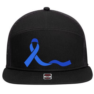 Colon Cancer Awareness Ribbon 7 Panel Mesh Trucker Snapback Hat