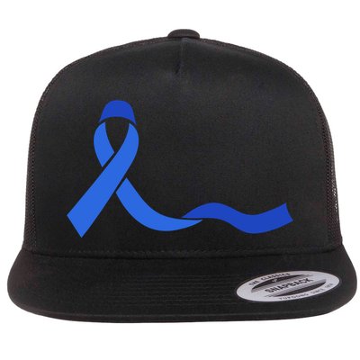 Colon Cancer Awareness Ribbon Flat Bill Trucker Hat