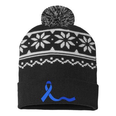 Colon Cancer Awareness Ribbon USA-Made Snowflake Beanie