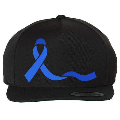 Colon Cancer Awareness Ribbon Wool Snapback Cap