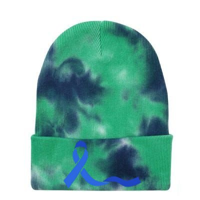 Colon Cancer Awareness Ribbon Tie Dye 12in Knit Beanie