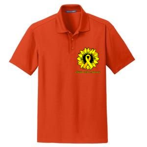 Childhood Cancer Awareness Sunflower Ribbon Dry Zone Grid Polo