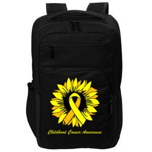 Childhood Cancer Awareness Sunflower Ribbon Impact Tech Backpack