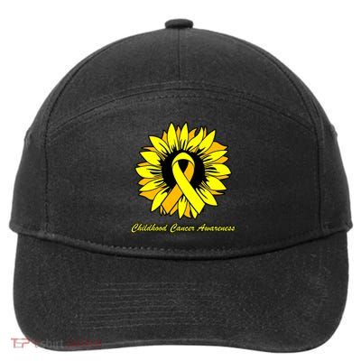 Childhood Cancer Awareness Sunflower Ribbon 7-Panel Snapback Hat