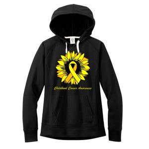 Childhood Cancer Awareness Sunflower Ribbon Women's Fleece Hoodie