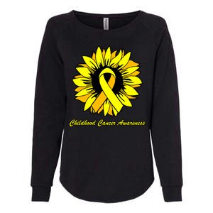 Childhood Cancer Awareness Sunflower Ribbon Womens California Wash Sweatshirt