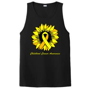 Childhood Cancer Awareness Sunflower Ribbon PosiCharge Competitor Tank