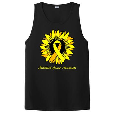 Childhood Cancer Awareness Sunflower Ribbon PosiCharge Competitor Tank