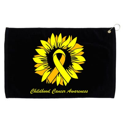 Childhood Cancer Awareness Sunflower Ribbon Grommeted Golf Towel