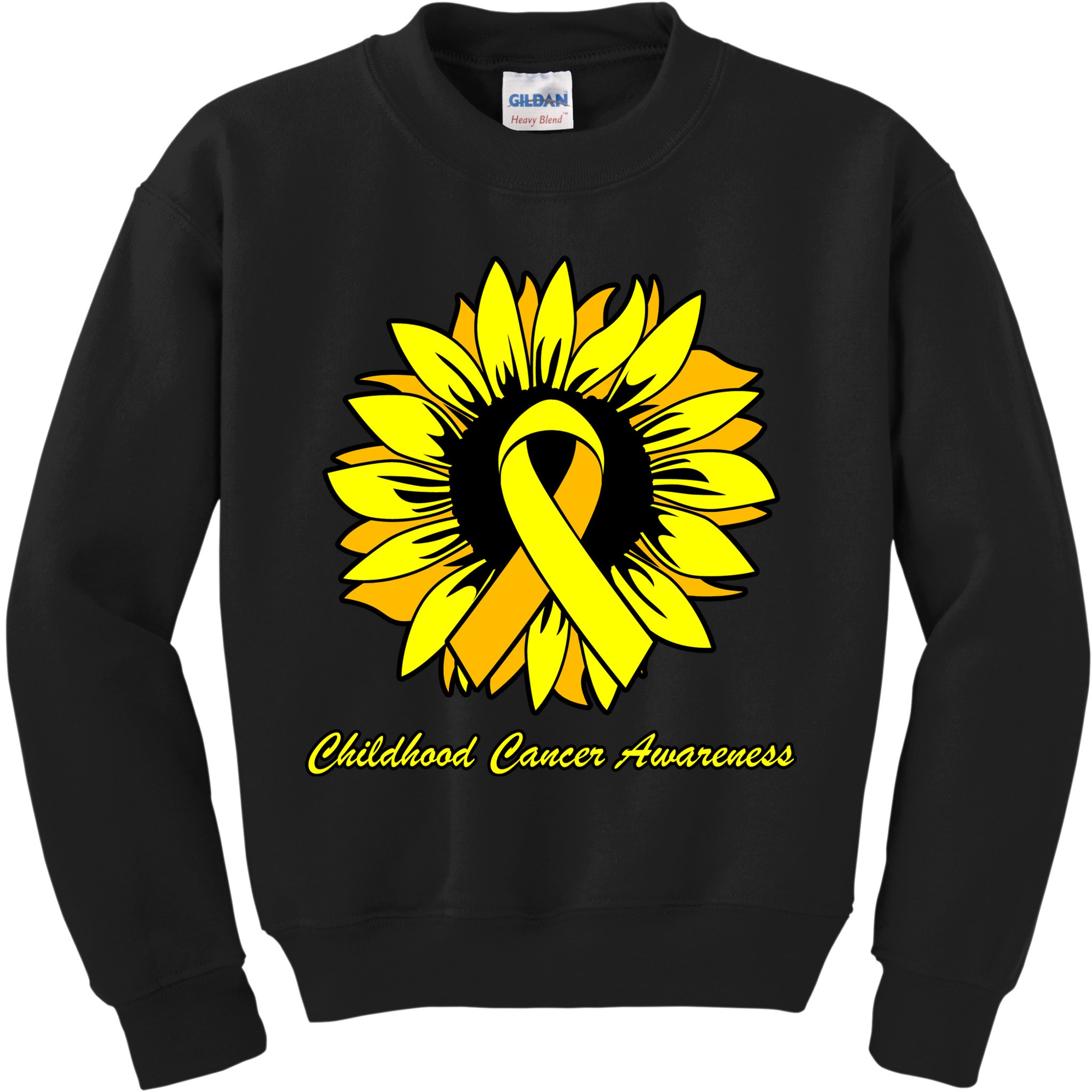 Childhood Cancer Awareness Sunflower Ribbon Kids Sweatshirt