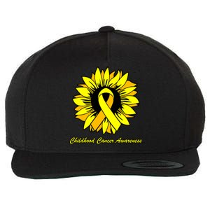 Childhood Cancer Awareness Sunflower Ribbon Wool Snapback Cap