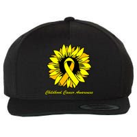 Childhood Cancer Awareness Sunflower Ribbon Wool Snapback Cap