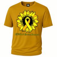 Childhood Cancer Awareness Sunflower Ribbon Cooling Performance Crew T-Shirt
