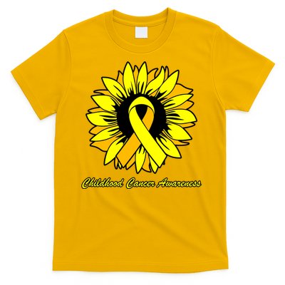 Childhood Cancer Awareness Sunflower Ribbon T-Shirt