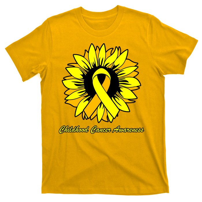 Childhood Cancer Awareness Sunflower Ribbon T-Shirt