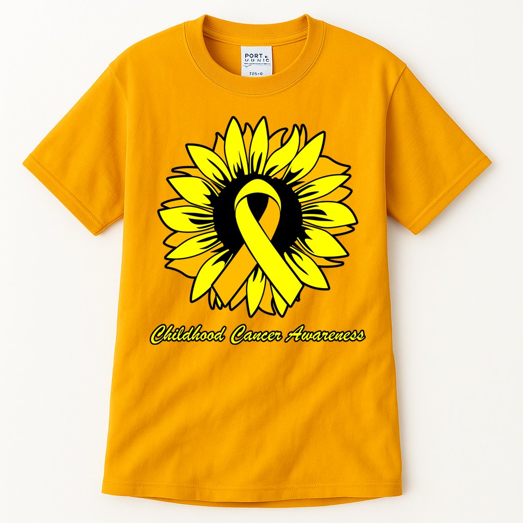 Childhood Cancer Awareness Sunflower Ribbon Tall T-Shirt