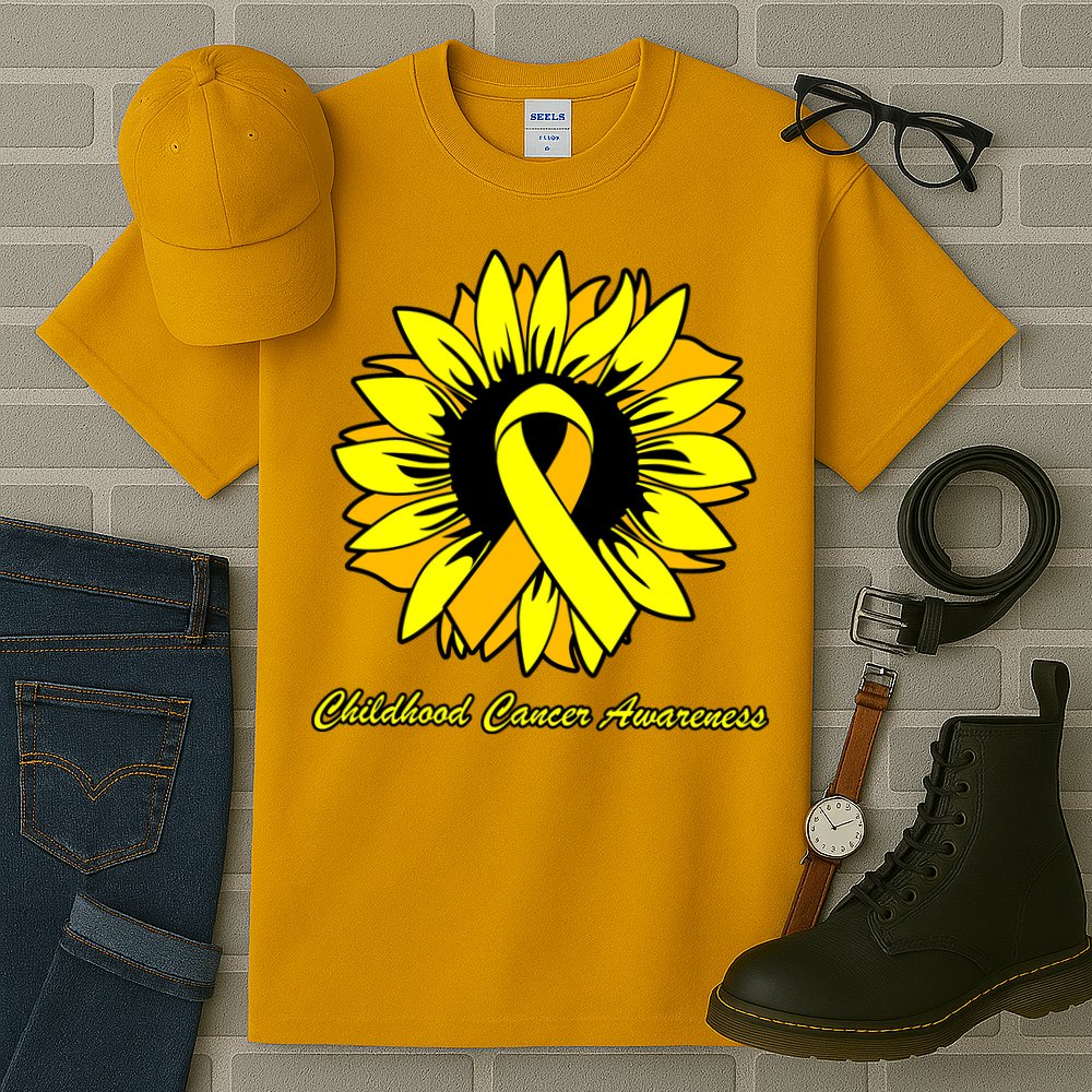 Childhood Cancer Awareness Sunflower Ribbon Tall T-Shirt