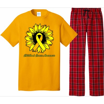 Childhood Cancer Awareness Sunflower Ribbon Pajama Set