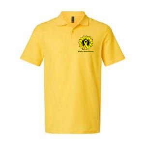 Childhood Cancer Awareness Sunflower Ribbon Softstyle Adult Sport Polo