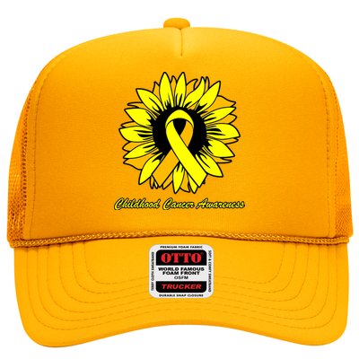 Childhood Cancer Awareness Sunflower Ribbon Trucker Hat