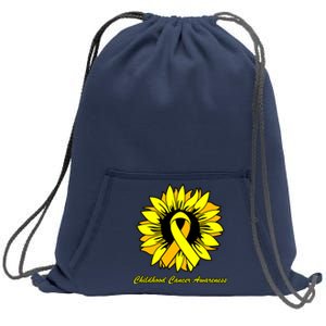 Childhood Cancer Awareness Sunflower Ribbon Sweatshirt Cinch Pack Bag