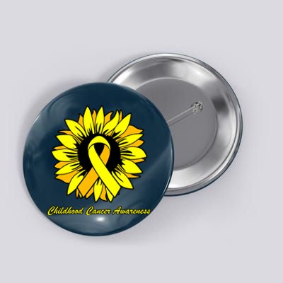 Childhood Cancer Awareness Sunflower Ribbon Button