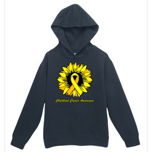 Childhood Cancer Awareness Sunflower Ribbon Urban Pullover Hoodie