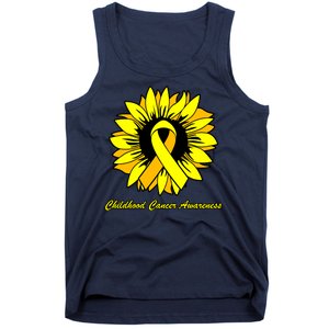 Childhood Cancer Awareness Sunflower Ribbon Tank Top