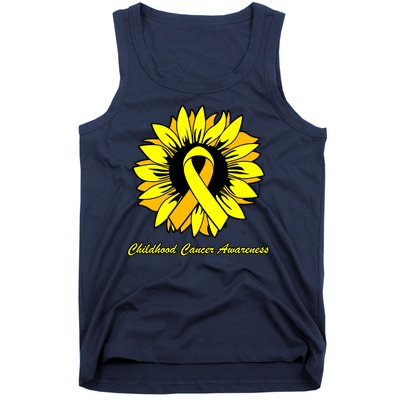 Childhood Cancer Awareness Sunflower Ribbon Tank Top