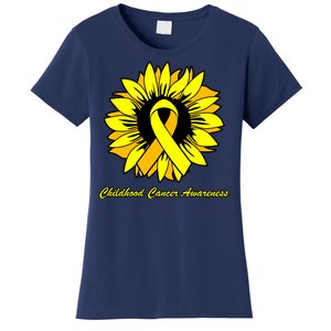 Childhood Cancer Awareness Sunflower Ribbon Women's T-Shirt