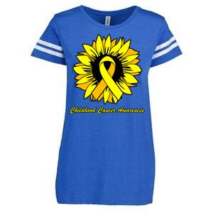 Childhood Cancer Awareness Sunflower Ribbon Enza Ladies Jersey Football T-Shirt