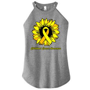 Childhood Cancer Awareness Sunflower Ribbon Women's Perfect Tri Rocker Tank