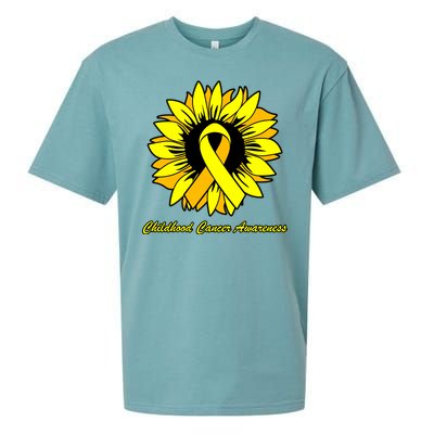 Childhood Cancer Awareness Sunflower Ribbon Sueded Cloud Jersey T-Shirt