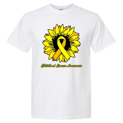 Childhood Cancer Awareness Sunflower Ribbon Garment-Dyed Heavyweight T-Shirt