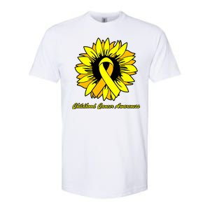 Childhood Cancer Awareness Sunflower Ribbon Softstyle CVC T-Shirt