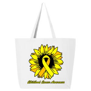 Childhood Cancer Awareness Sunflower Ribbon 25L Jumbo Tote