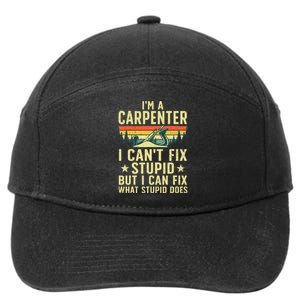 Cool Carpenter Art For Wo Carpentry Tool Woodworker 7-Panel Snapback Hat