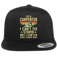 Cool Carpenter Art For Wo Carpentry Tool Woodworker Flat Bill Trucker Hat