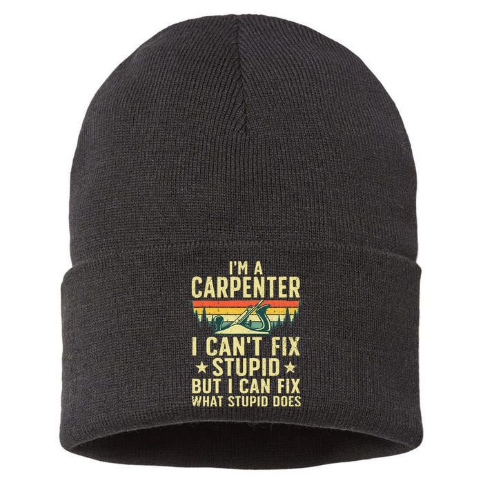 Cool Carpenter Art For Wo Carpentry Tool Woodworker Sustainable Knit Beanie